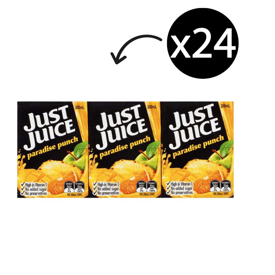 Just Juice Paradise Punch Juice 200ml Poppers Carton 24 Image