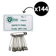 Viritex Safety Pins Size 1 29mm Bag of 144