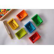 Qtoys Coloured Bamboo Sorting Container Set