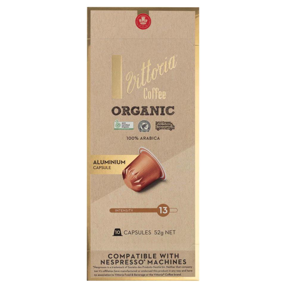 Vittoria Coffee Capsules Organic Box 10