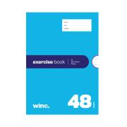 Winc Exercise Book A4 18mm Ruled 56gsm Red Margin 48 Pages