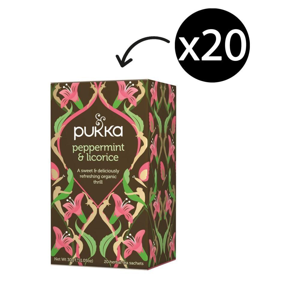 Pukka Peppermint and Licorice Enveloped Tea Bags Pack 20