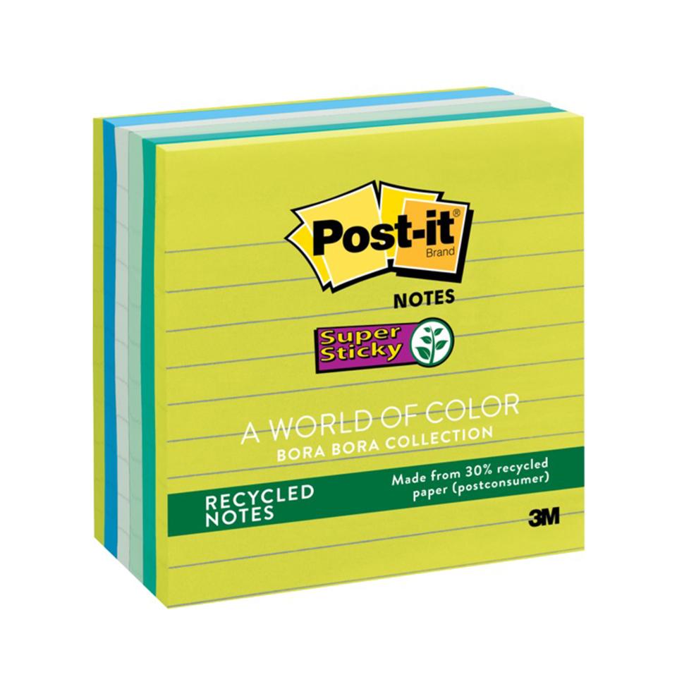 Post-it Notes Recycled Tropical 98x98mm Pack 6