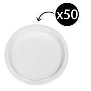 Castaway Superware Plastic Round Dinner Plate 225mm White Pack 50