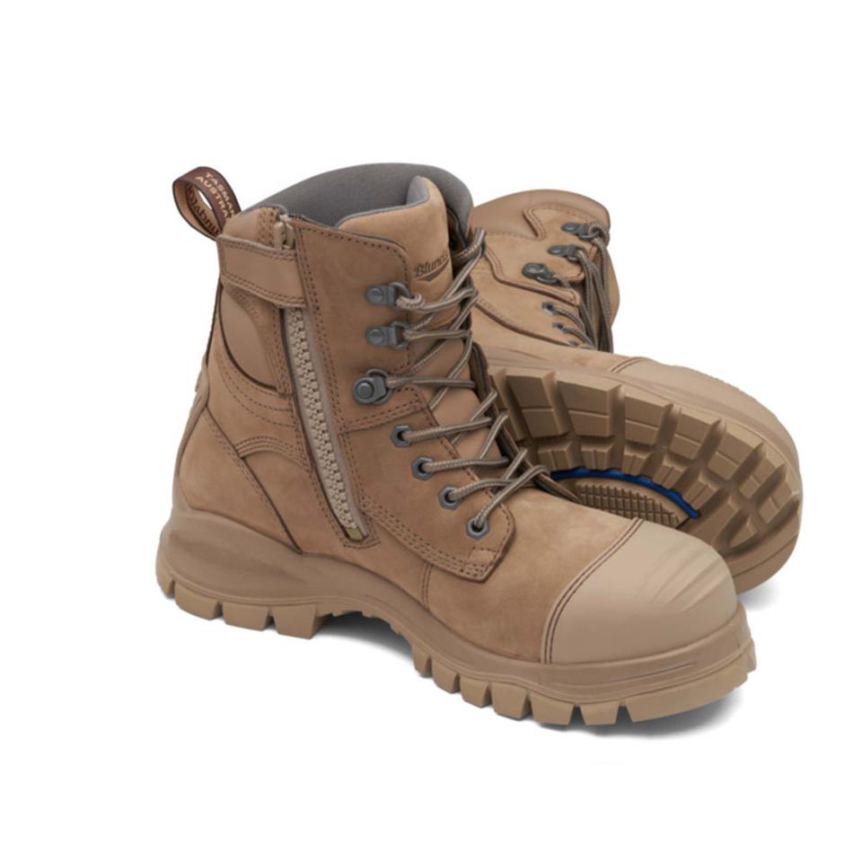 Blundstone 984 Water-resistant Nubuck 150mm Height Safety Boot Stone | Winc