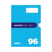 Winc Exercise Book A4 8mm Ruled 56gsm Red Margin 96 Pages