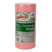 Sabco Professional Contractor Wipes 90 Sheet Roll 30 X 50cm Red
