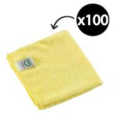 r-MICROLIFE Recycled Microfibre Cleaning Cloths Yellow Pack 5 Carton 20