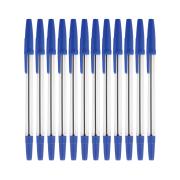 Winc Clear Stick Ballpoint Pen Medium 1.0mm Blue Box 12
