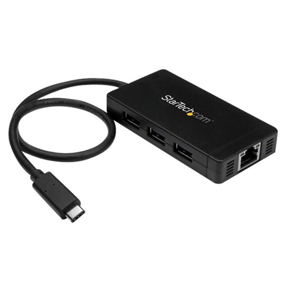 StarTech 3-Port 3.0 USB-C to USB-A Hub with Gigabit Ethernet