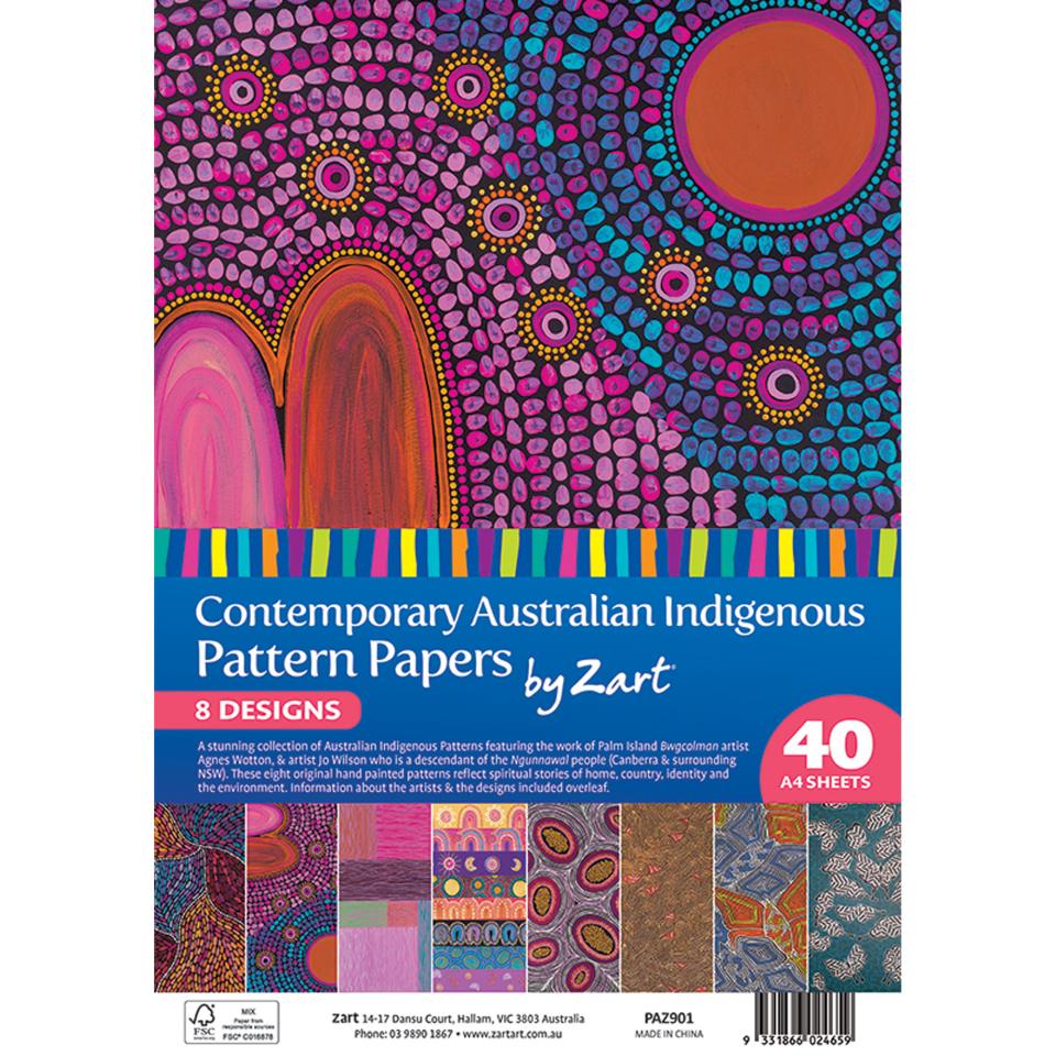 Zart Pattern Paper Contemporary Australian Indigenous A4 Pack 40 Winc