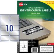 Avery Silver Heavy Duty Labels for Laser Printers - 96 x 50.8mm - 200 Labels (L6012)
