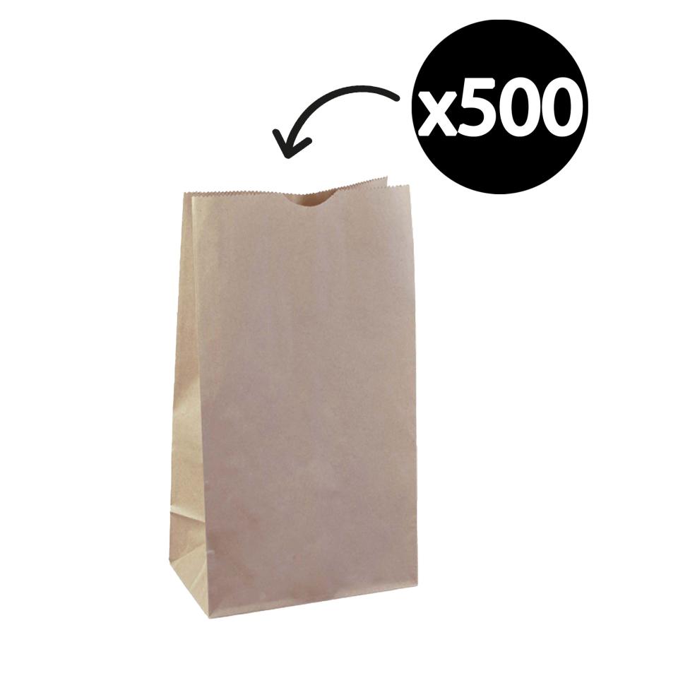 Detpak Paper Bag No. 12 Take Away Food Bag 330 x 178 x 112mm Brown Pack 500