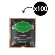 SereniTEA Organic & Fairtrade Green Tea Enveloped Pyramid Tea Bags Pack 100