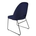 Thumbnail image of Durafurn Semifreddo Chair Black Sled Base In Navy Woven Fabric