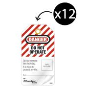 Master Lock S4801 Danger Do Not Operate English Photo ID Safety Tag Pack 12