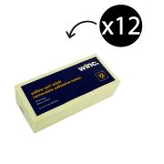 Winc Self-Stick Removable Notes 34 x 47mm Yellow Pack 12