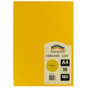 Rainbow Coloured Card 180gsm A4 10 Sheet Yellow