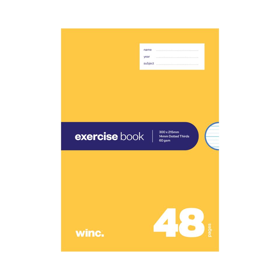 Winc Exercise Book Western Australia 300 x 215mm 14mm Dotted Thirds 60gsm 48 Pages