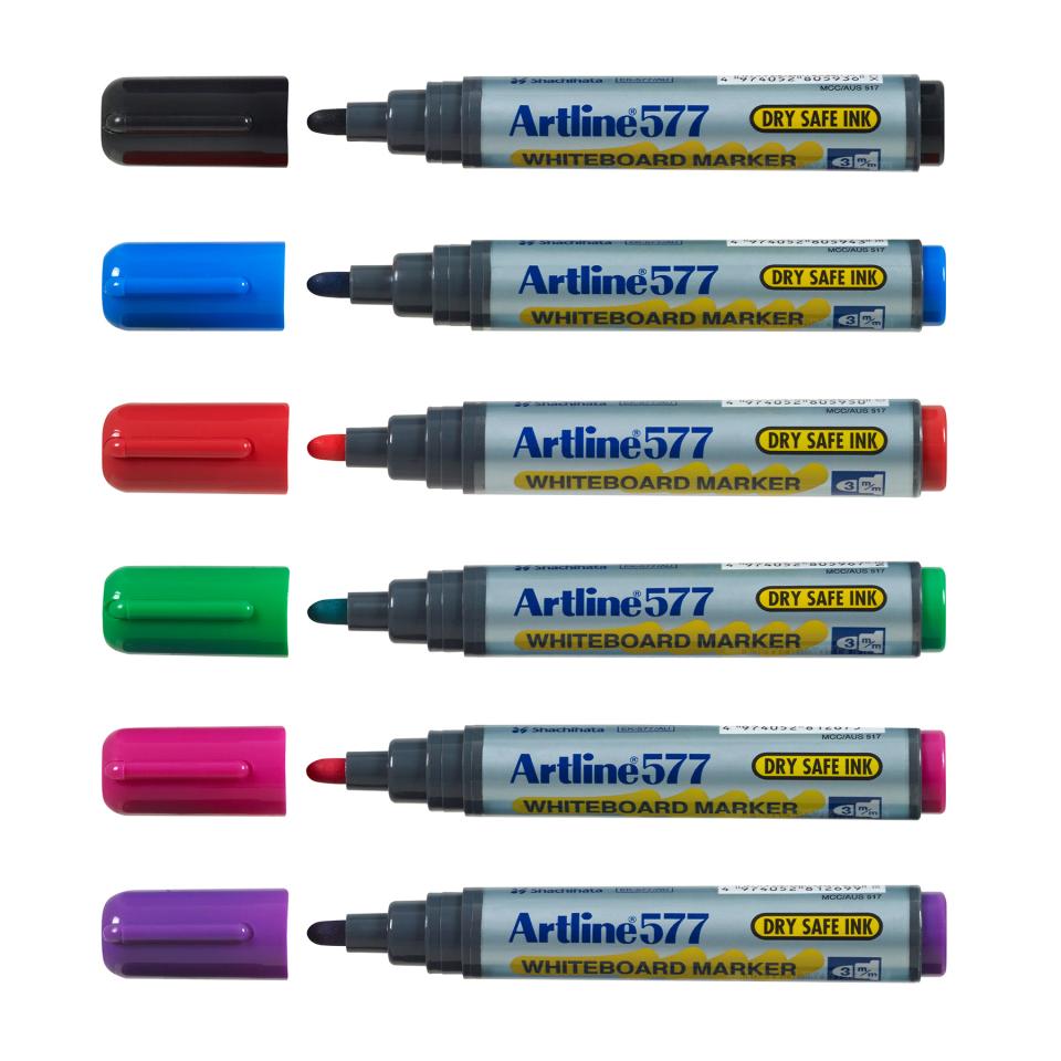 Artline 577 Whiteboard Marker Bullet Set 6 Winc