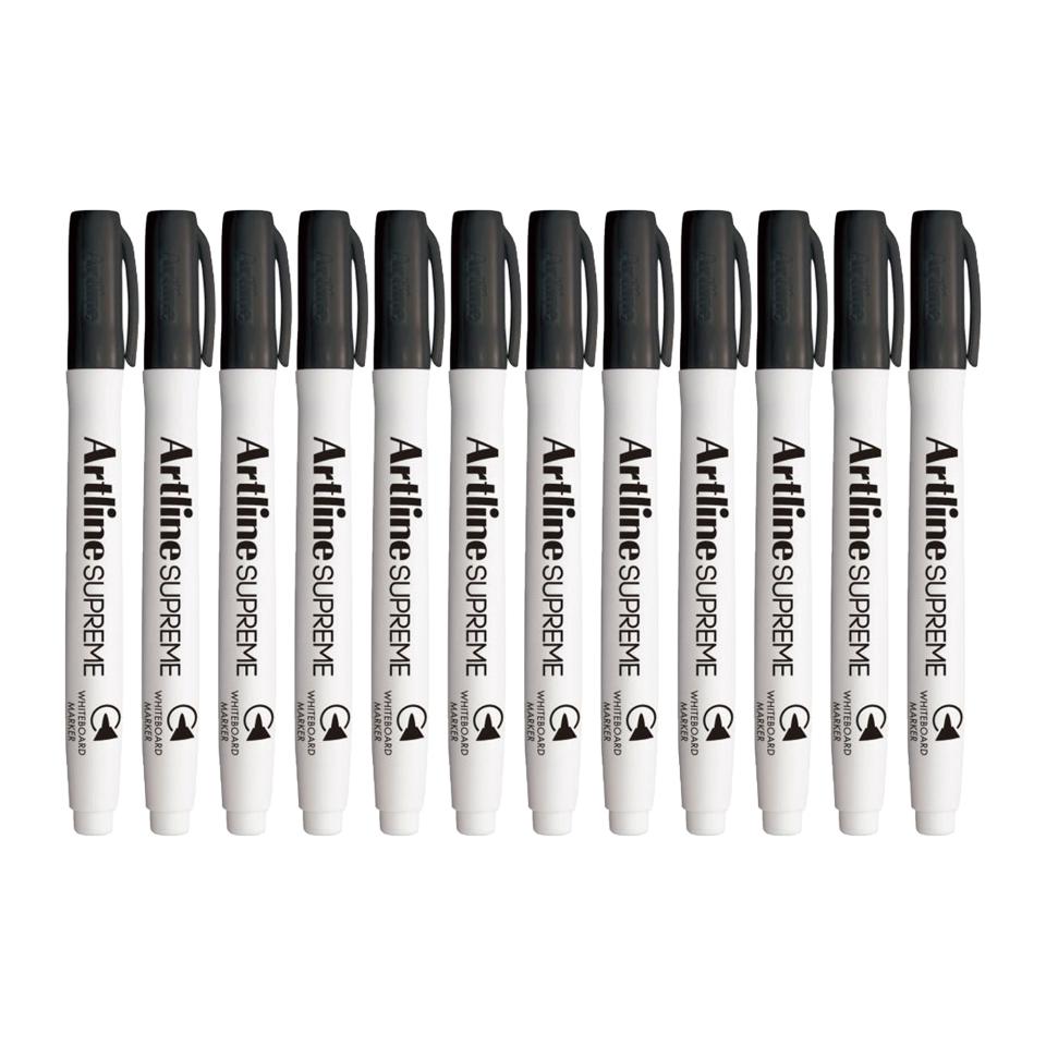 Artline Supreme Whiteboard Marker 1.5mm Black Box 12 Winc