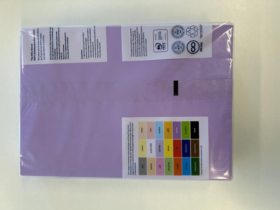 Winc Premium Coloured Copy Paper A4 80gsm Purple