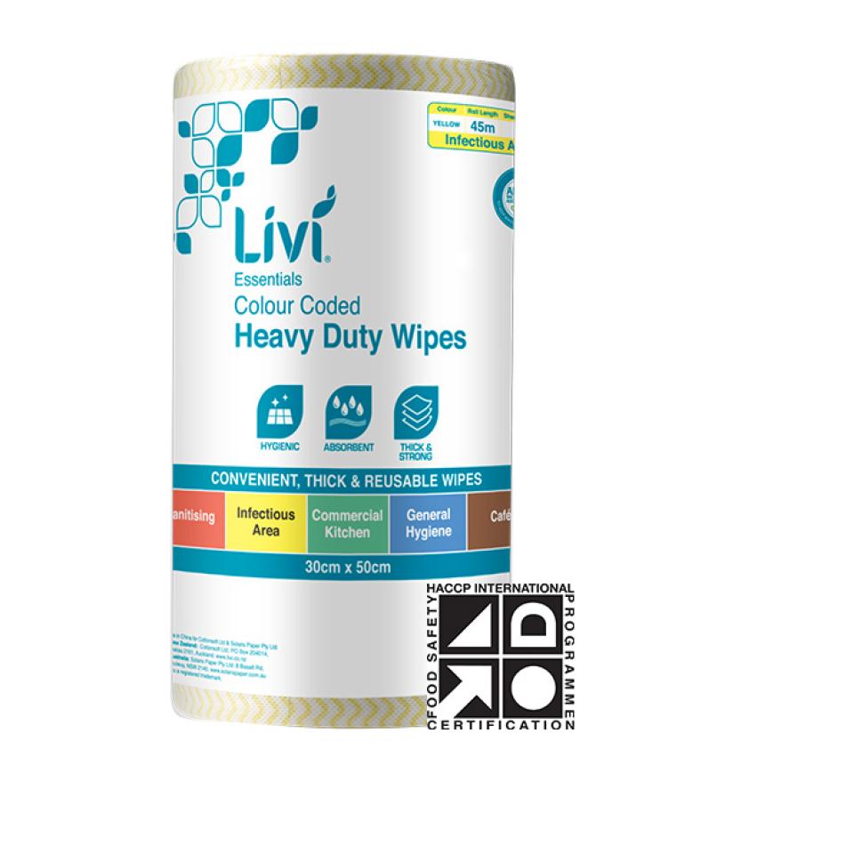 Livi Essentials 6007 Commercial Wipes Red Roll 45m Carton 4