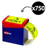 Avery Heavy Label 75 x 99.6mm Fluoro Yellow 750 Labels