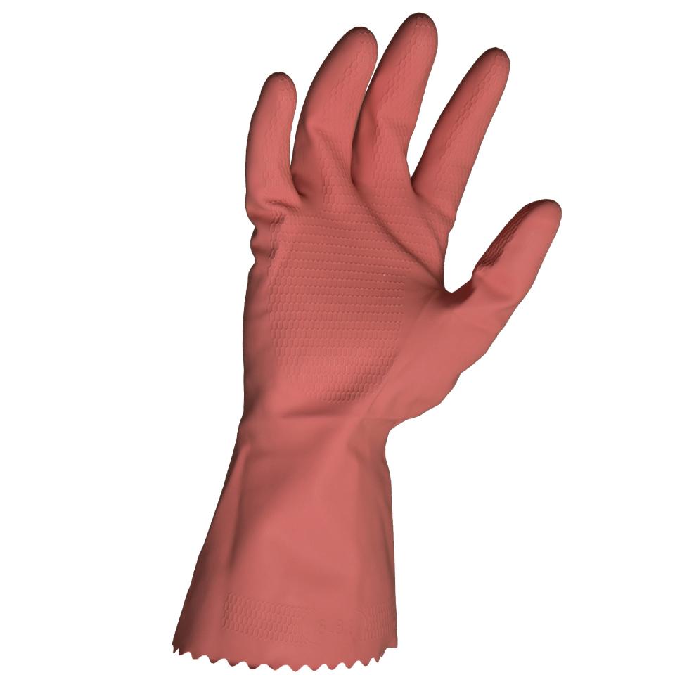 Bastion Rubber Gloves Silverlined Honeycomb Grip Pink Size Medium Pair