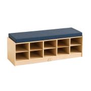 Jooyes Ten Cubby Shoe Bench with Cushion