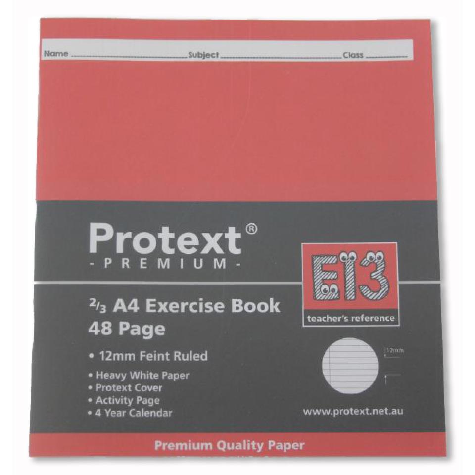 Protext Premium 2/3 A4 Exercise Book Ruled 12mm 48 Pages E13