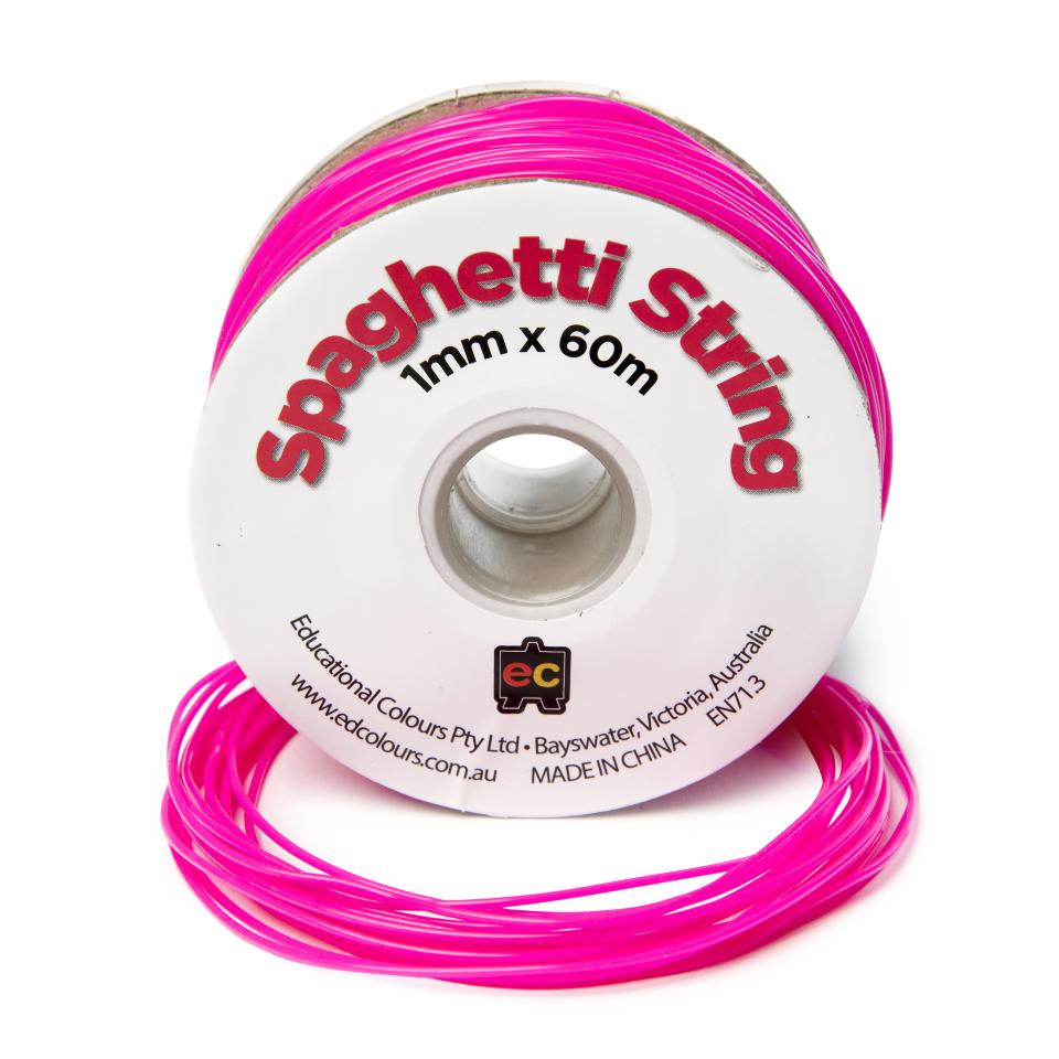 EC Spaghetti String PVC Tubing 1mm x 60m Fluoro Pink 