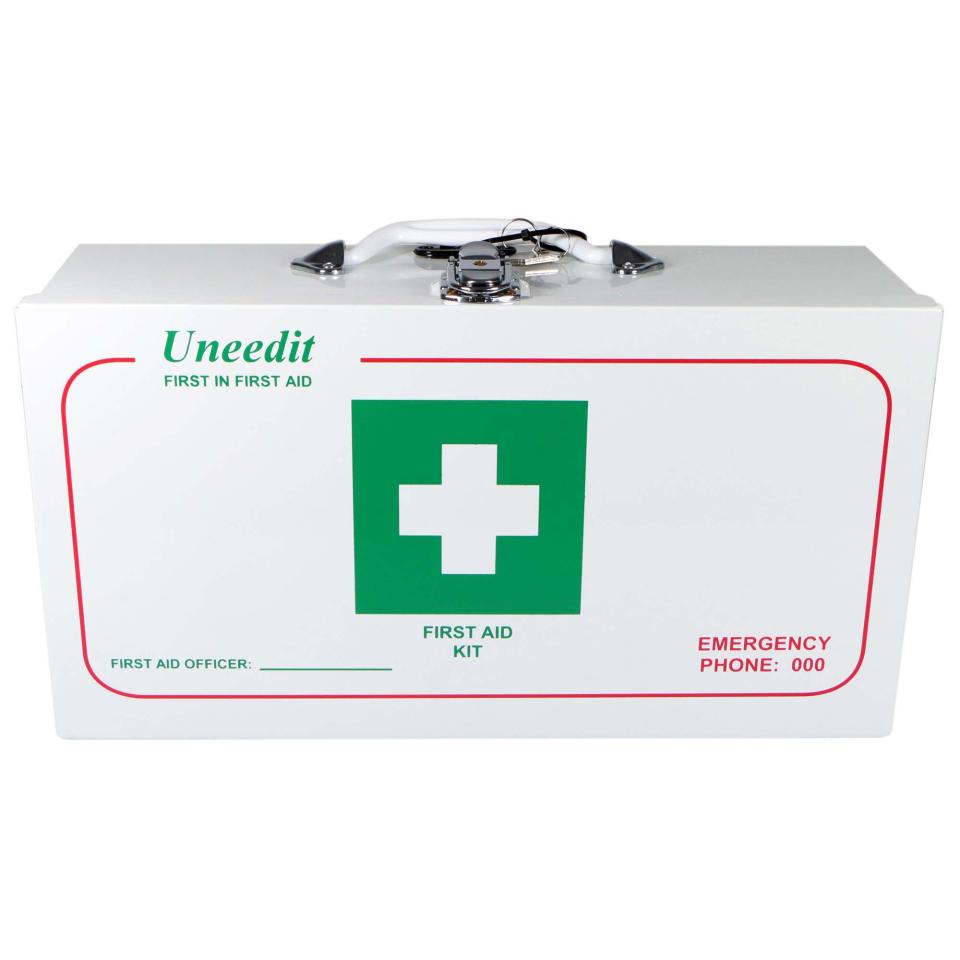 Uneedit Supplies First Aid Kit Moderate Risk Type B Metal Wall Mount