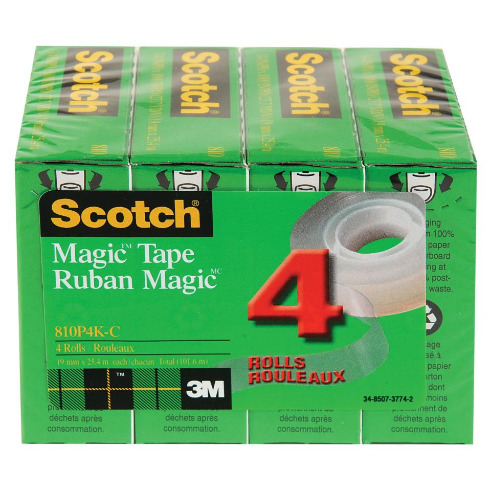 Scotch Magic 810-4 Tape Refill Rolls 19mm X 25m Pack 4 | Winc