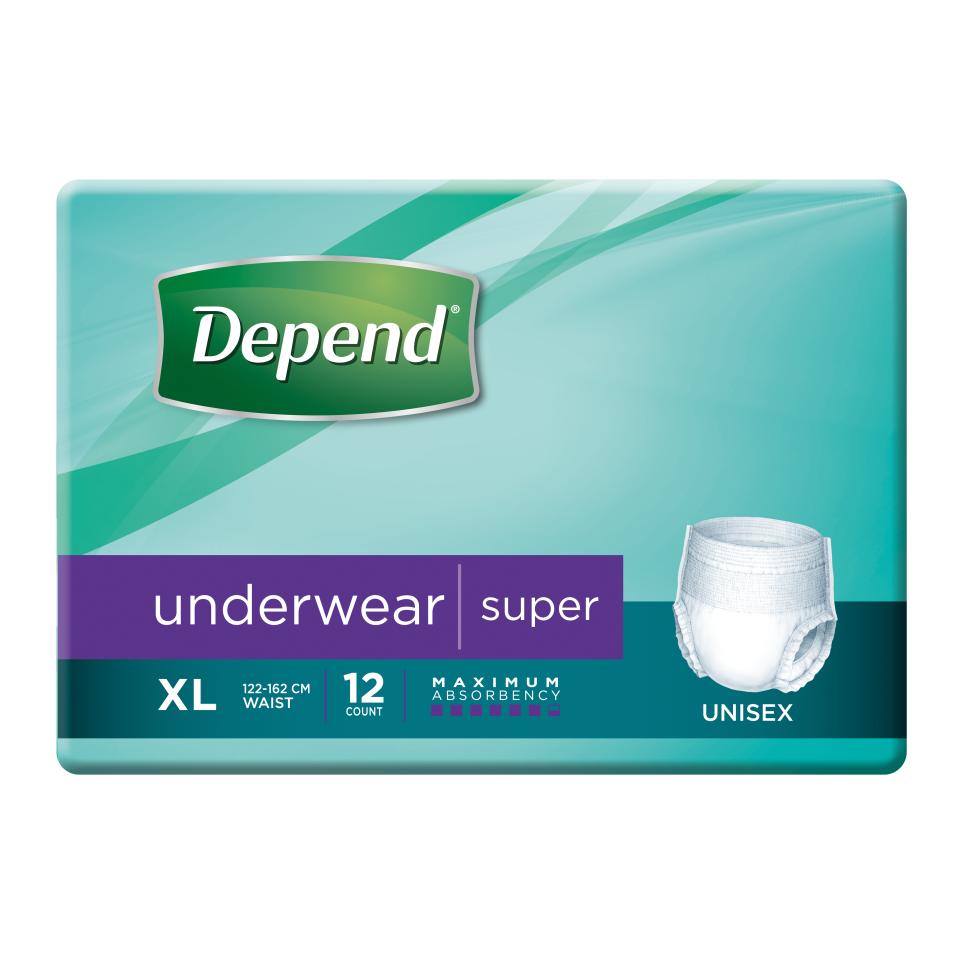 Kimberly Clark 19617 Depend Underwear Super Unisex X Large Carton 48
