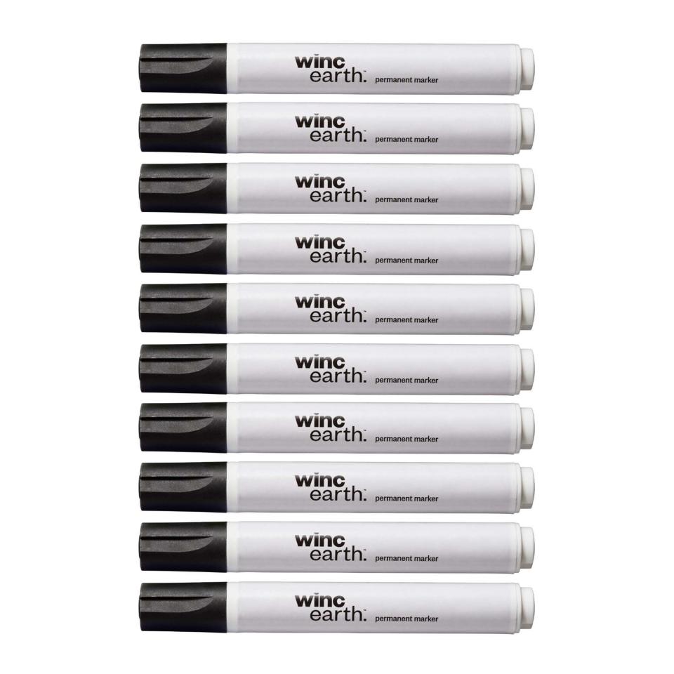 Winc Earth Permanent Marker Recycled Bullet Tip 1.0-3.0mm Black Box 10
