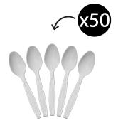 Castaway Elegance Plastic Dessert Spoon White Pack 50
