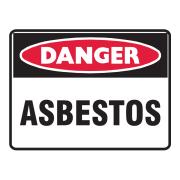 Brady 840731 Danger Asbestos Sign 250x180mm Self Adhesive Vinyl White/Black
