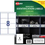 Avery Removable Label White L4715rev   8up 99.1 x 67.7mm Pkt 20