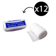 Medicrepe Cotton Crepe Bandage Medium 25mmx1.6m Unstretched Pack 12