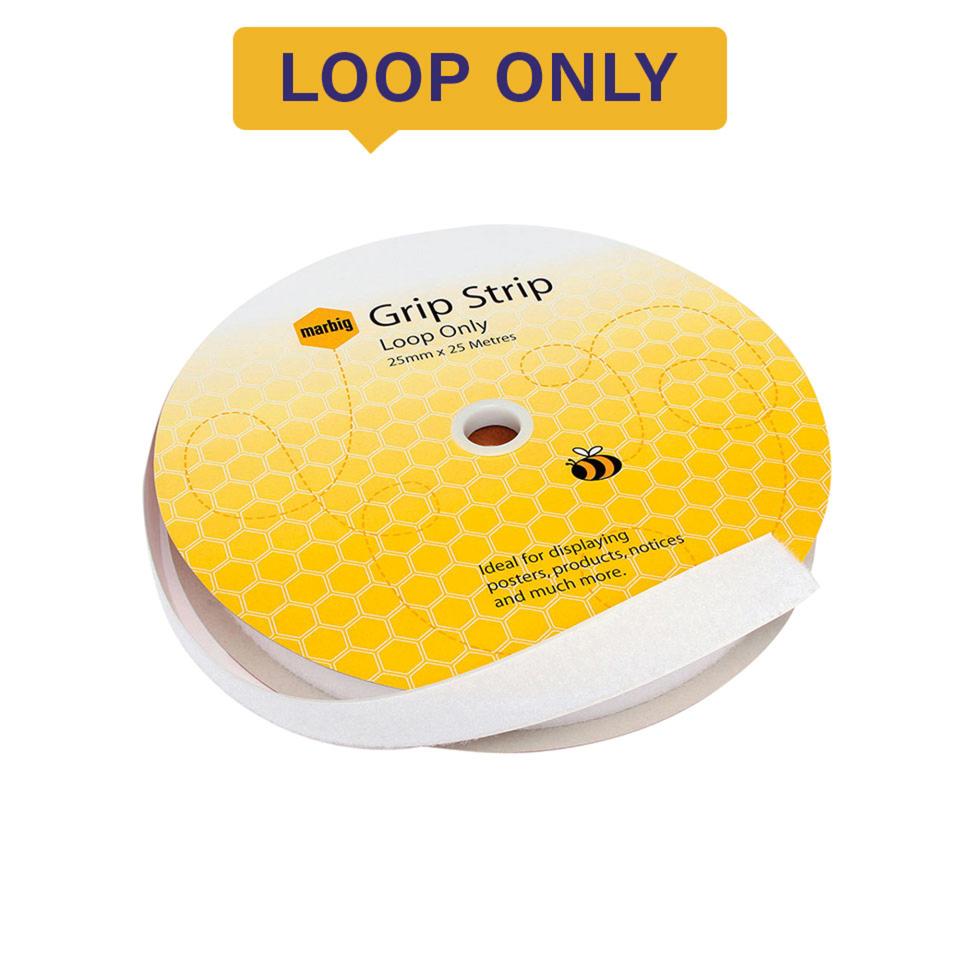 Marbig Loop Only Bulk Roll 25mm x 25m White Image