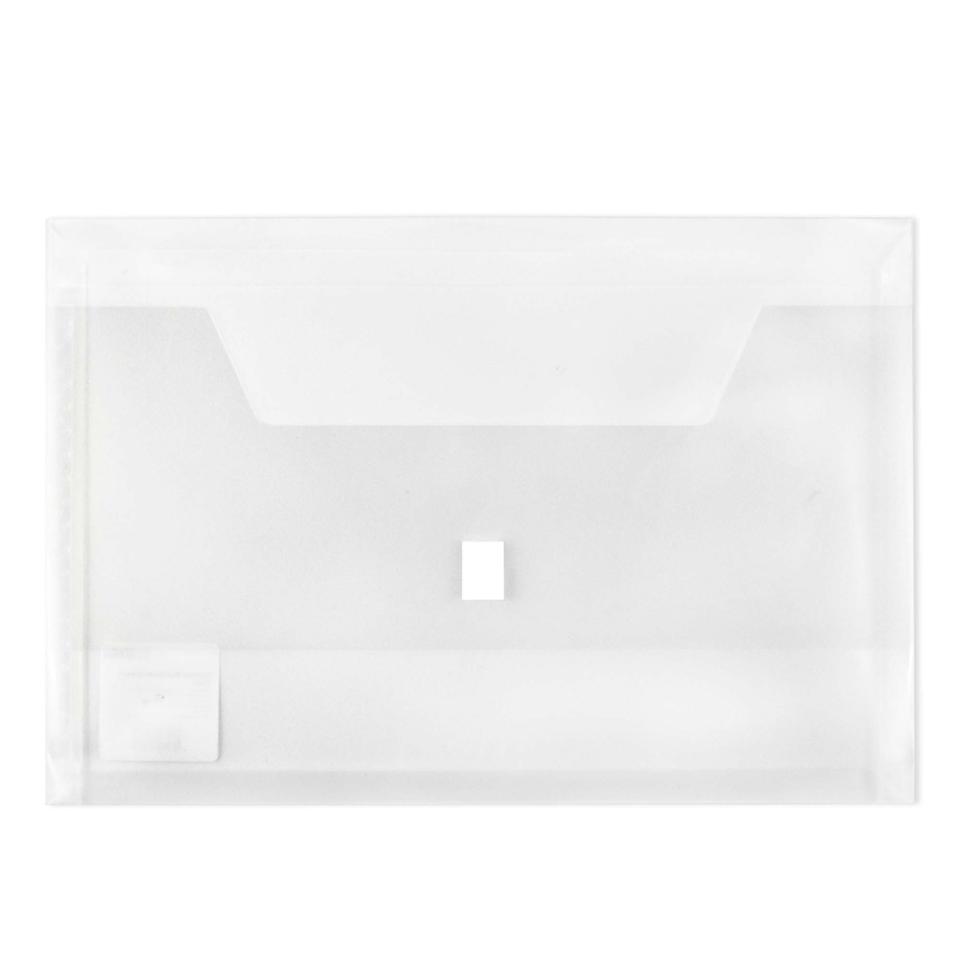 Winc Document Wallet Polypropylene Hook Loop Foolscap Translucent Clear