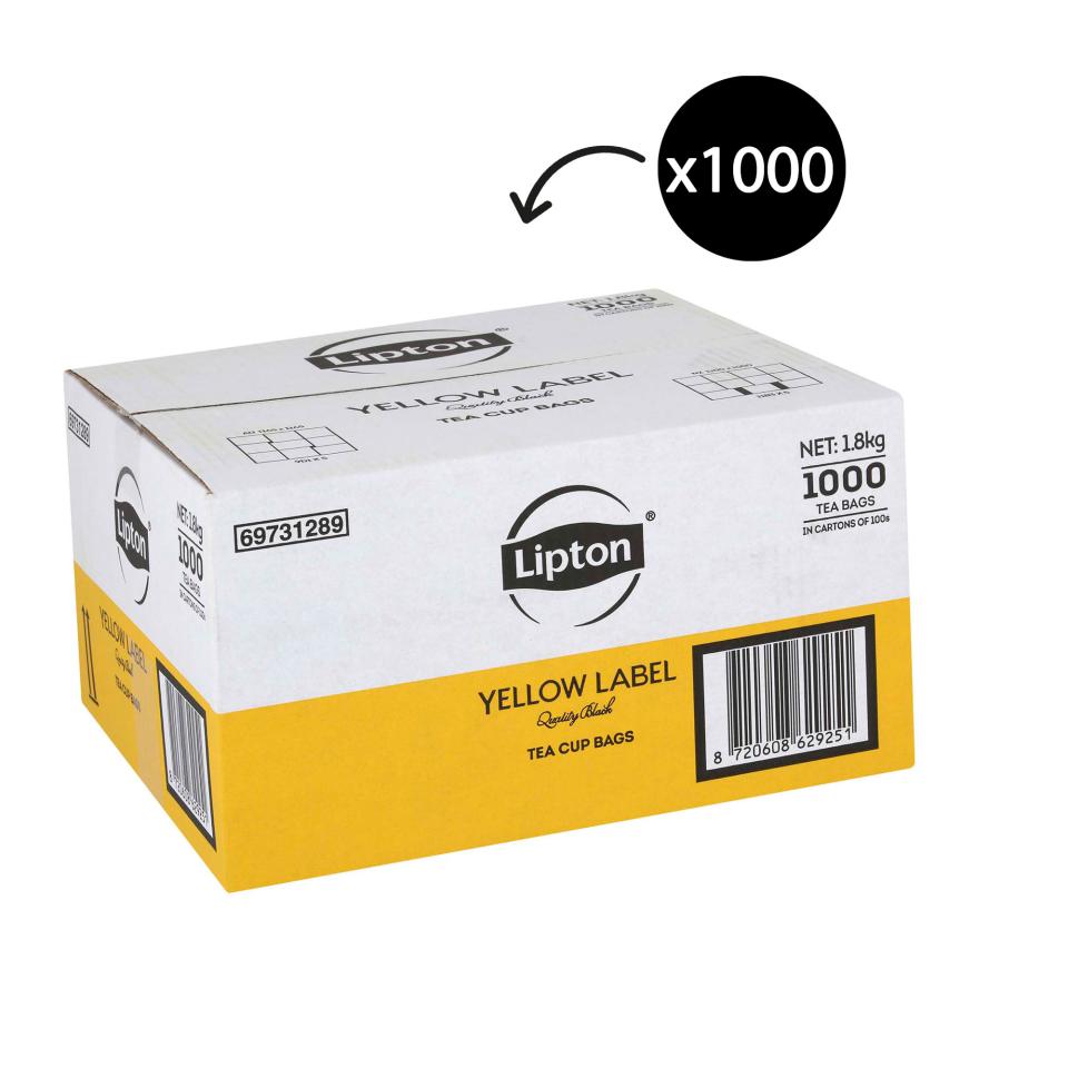 Lipton Yellow Label Quality Black Tagged Tea Bags Carton 1000