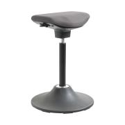 Dal Like Fit Contour Seat Perch Tall Stool with Gas Lift with  4D Seat Action & 3d Pivot Base Grey Fabric