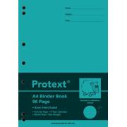 Protext A4 Binder Book Polypropylene Cover Stapled 8mm Ruled 70GSM 96 Pages