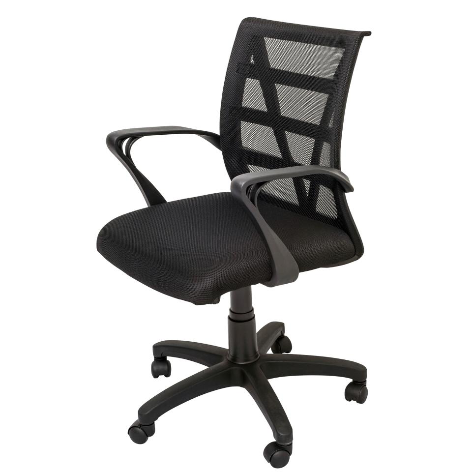 Vienna Operator Chair Mesh Back with Arms Black