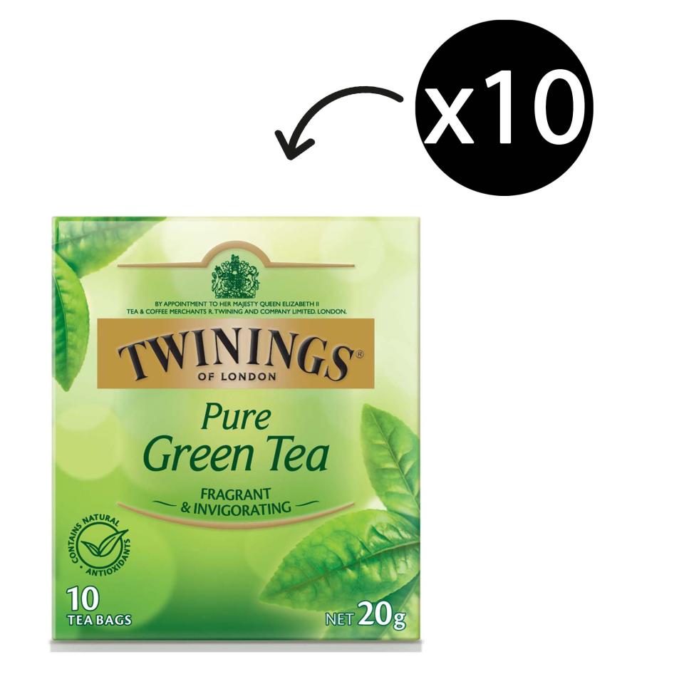 Twinings Pure Green Tea Enveloped Tea Bags Pack 10 | Winc