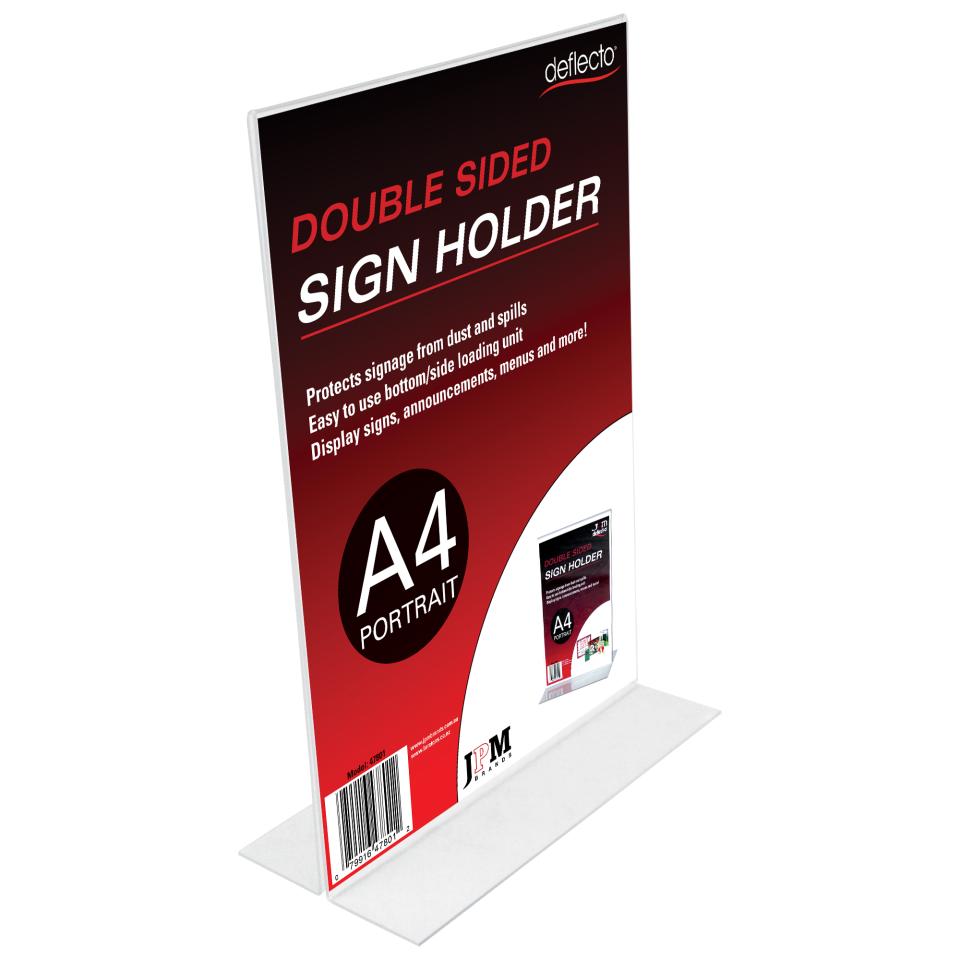 Menu/Sign Holder A4 Double Sided Deflect-O 47801