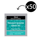 Dilmah Exceptional Fragrant Jasmine Green Tea Enveloped Pyramid Tea Bags Box 50