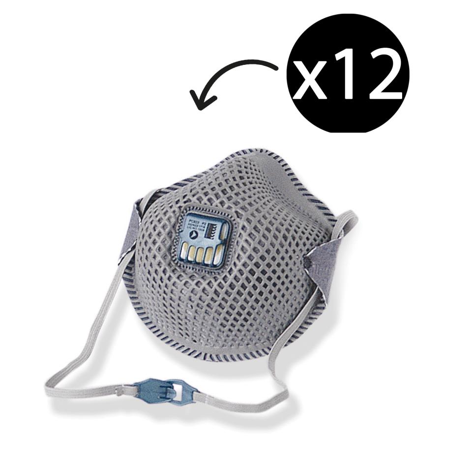 Prochoice Pc823 Disposable Active Carbon Filter Respirator P2 Valved Mesh Box 12